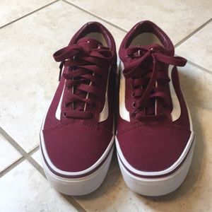 Maroon low top vans